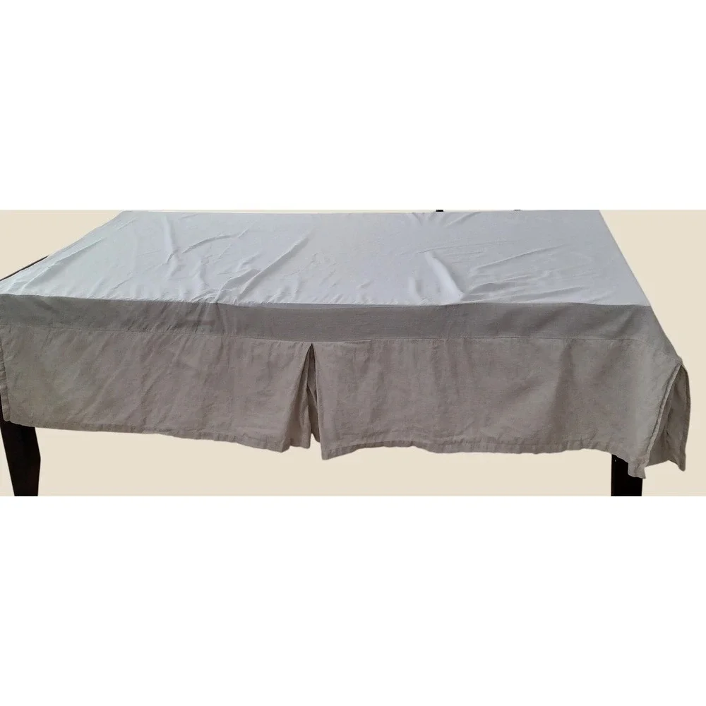 Pottery Barn Linen Bed Skirt Cal King Natural Tan 17
